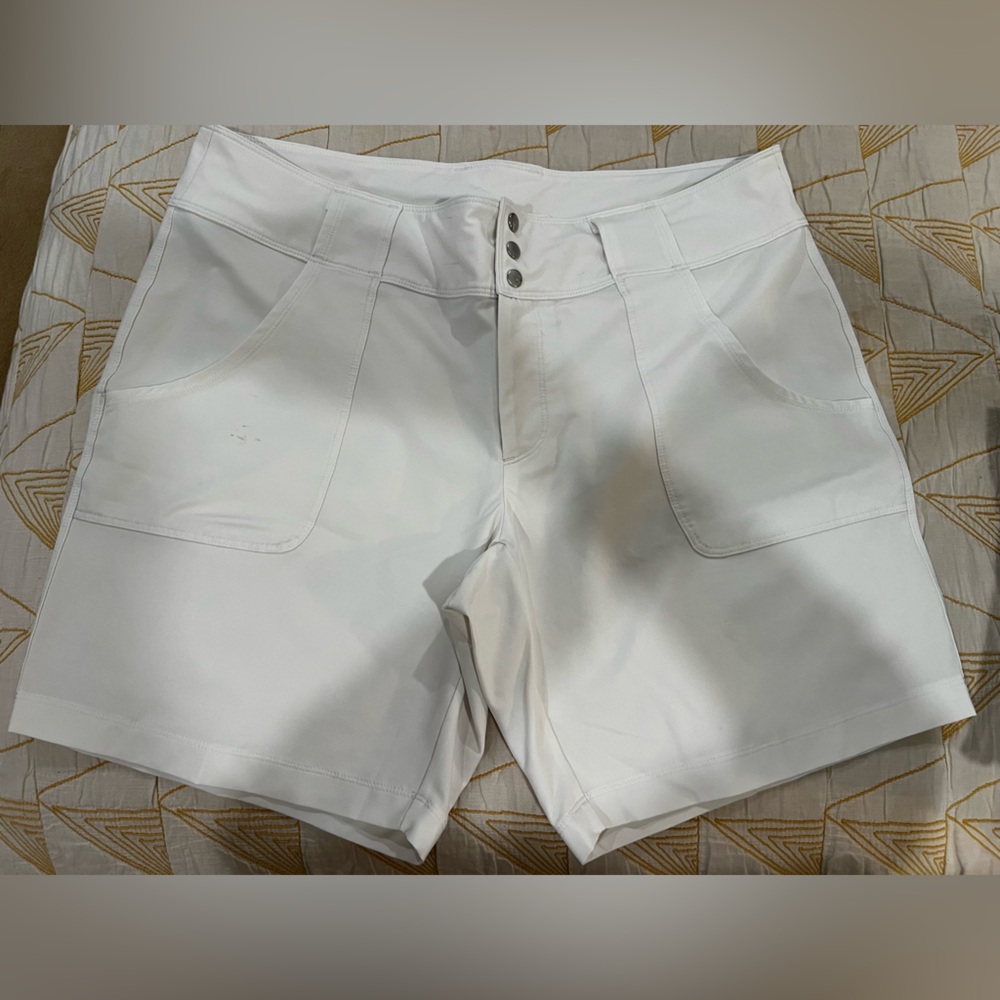 White JoFit gold shorts, size 10